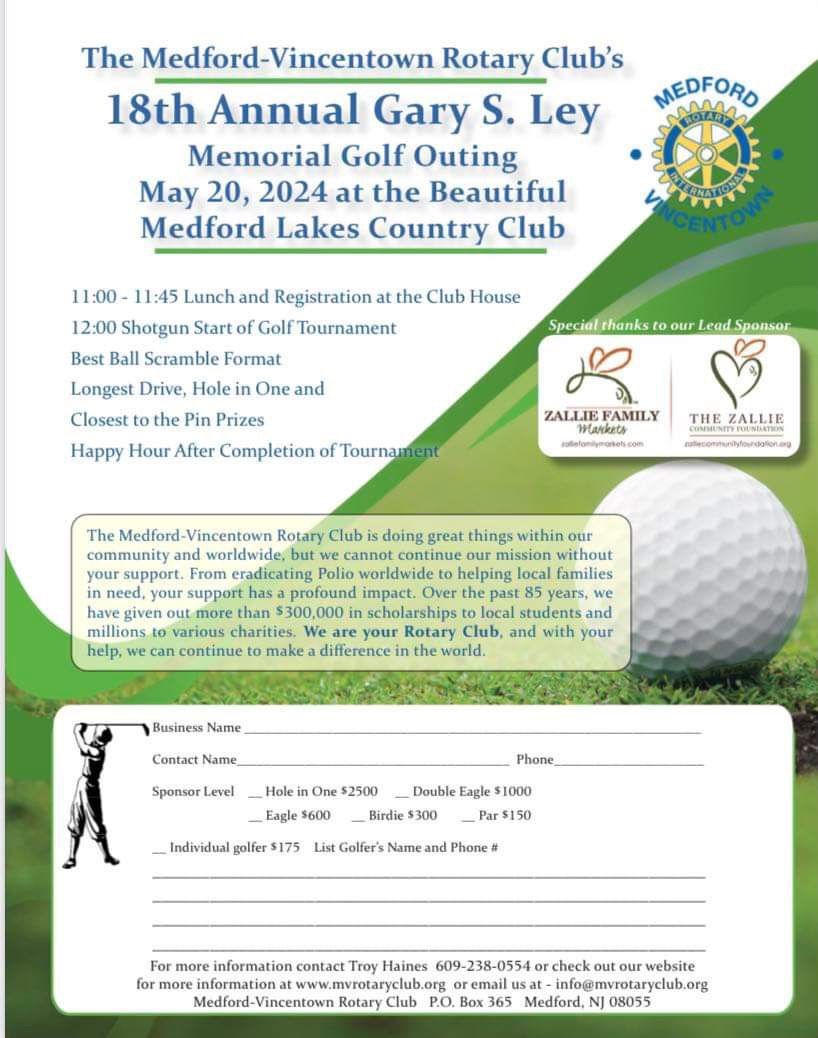 Medford Vincentown Rotary Club Golf Outing