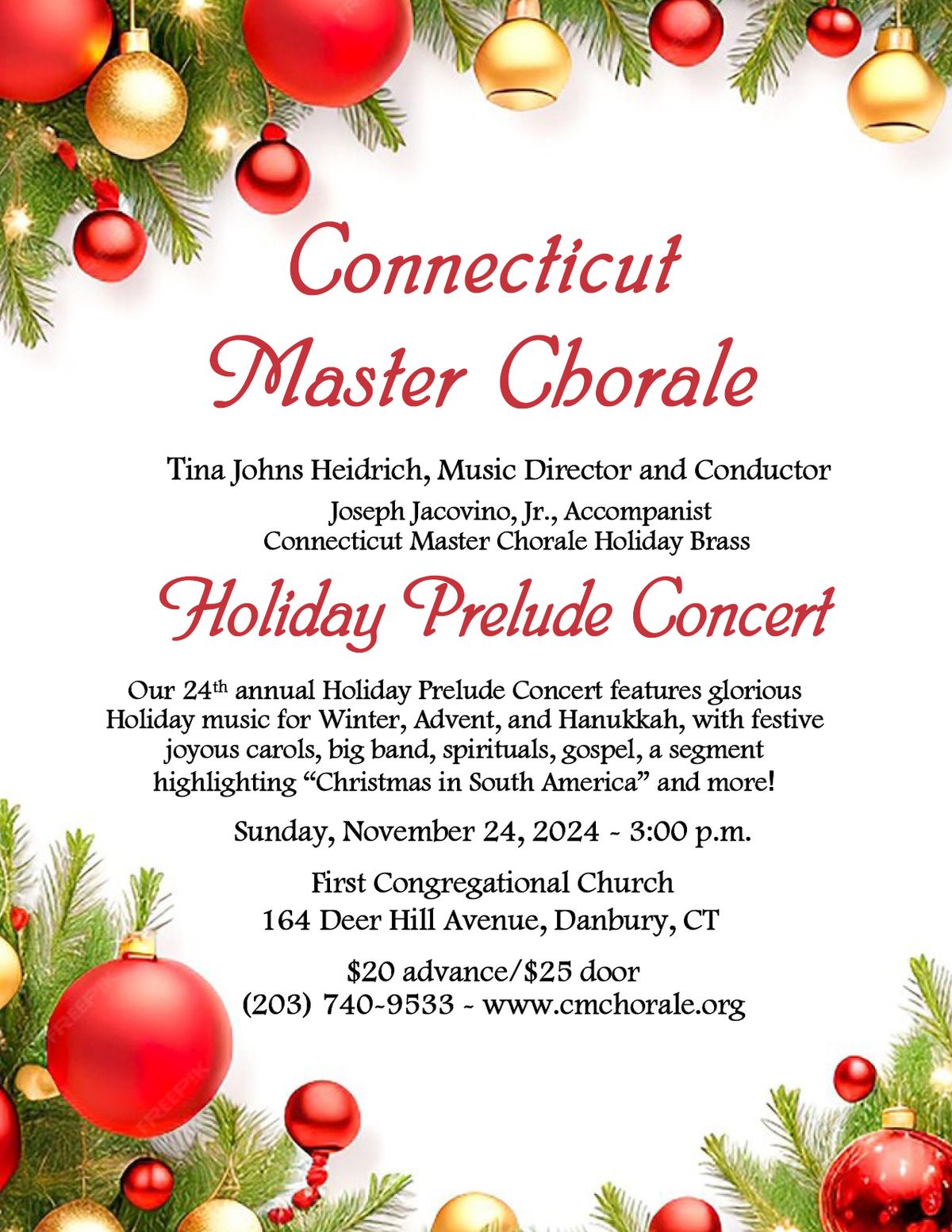 Connecticut Master Chorale Annual Holiday Prelude Concert