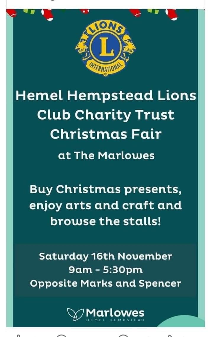 Hemel Hempstead Lions Club Charity Trust Christmas Fair