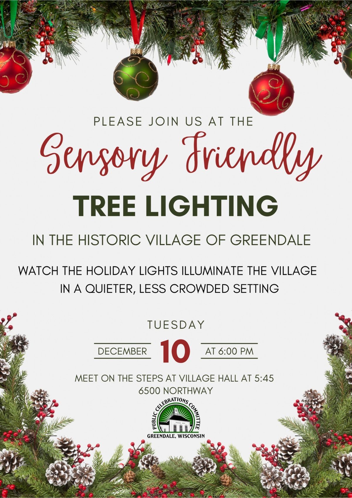 Sensory Friendly Tree Lighting