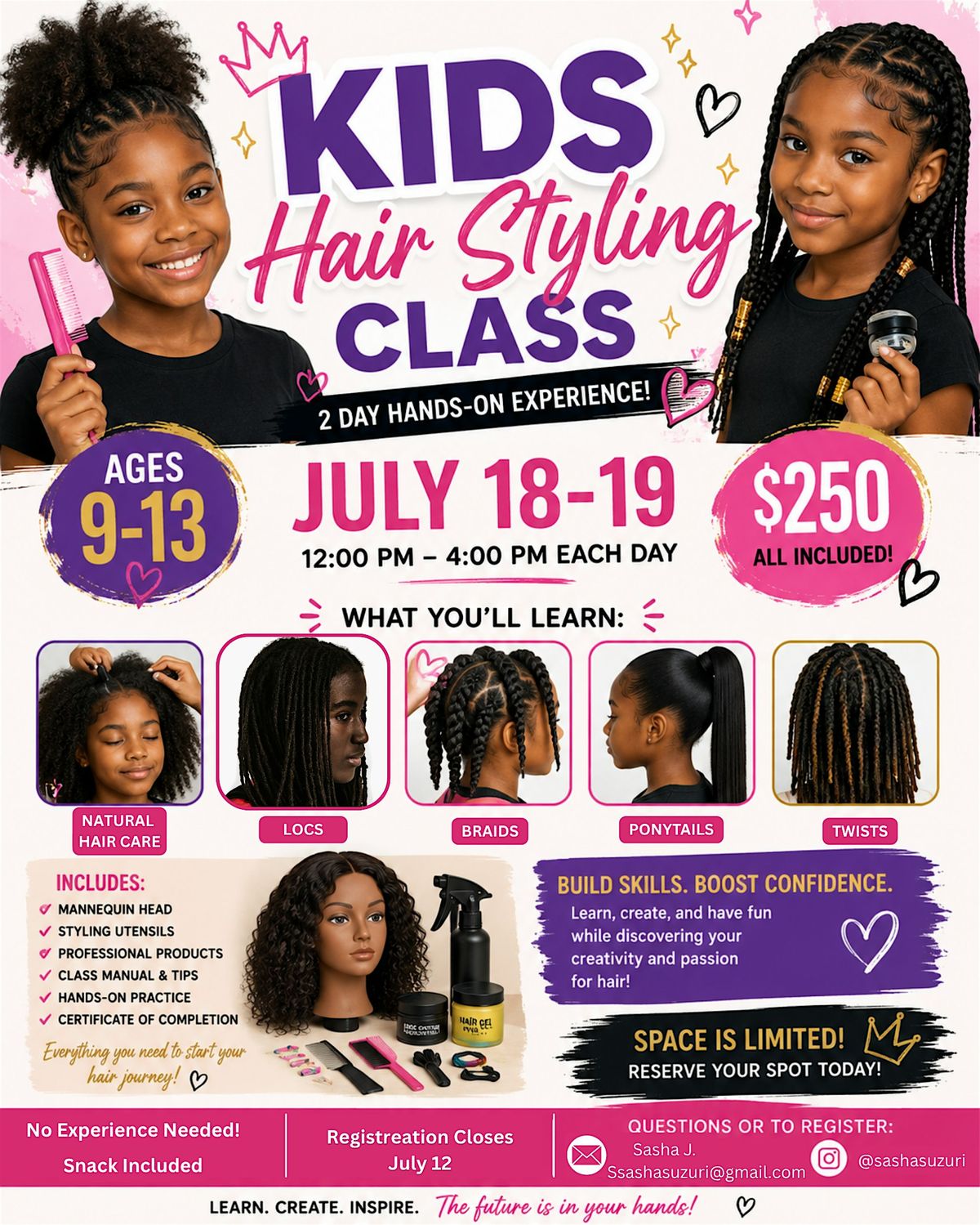 Kids Hair Styling Class