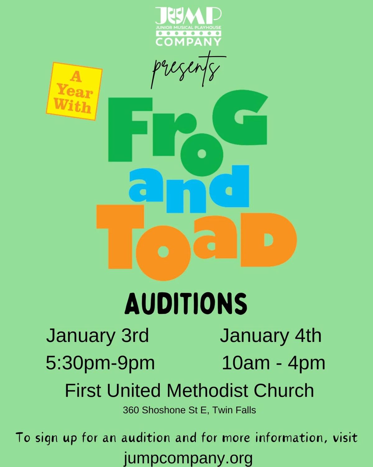 Auditions for Frog and Toad