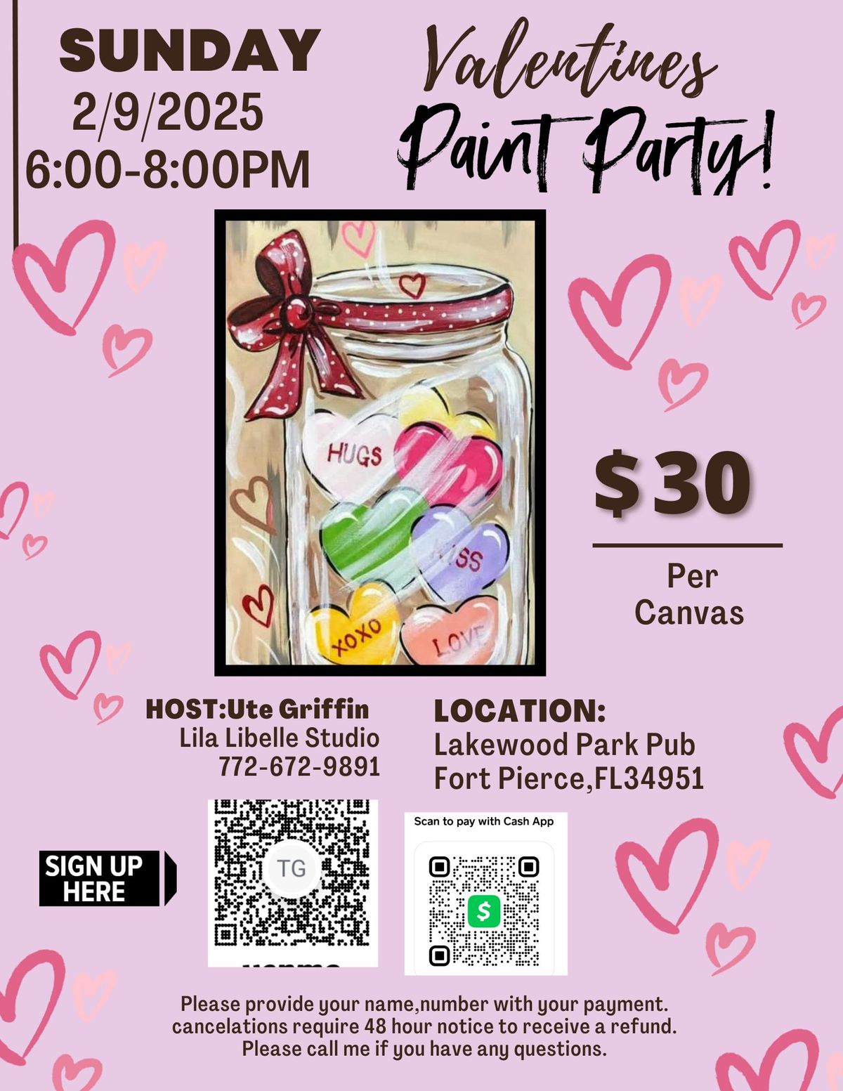 Pub Paint Party\/  Be my Valentine