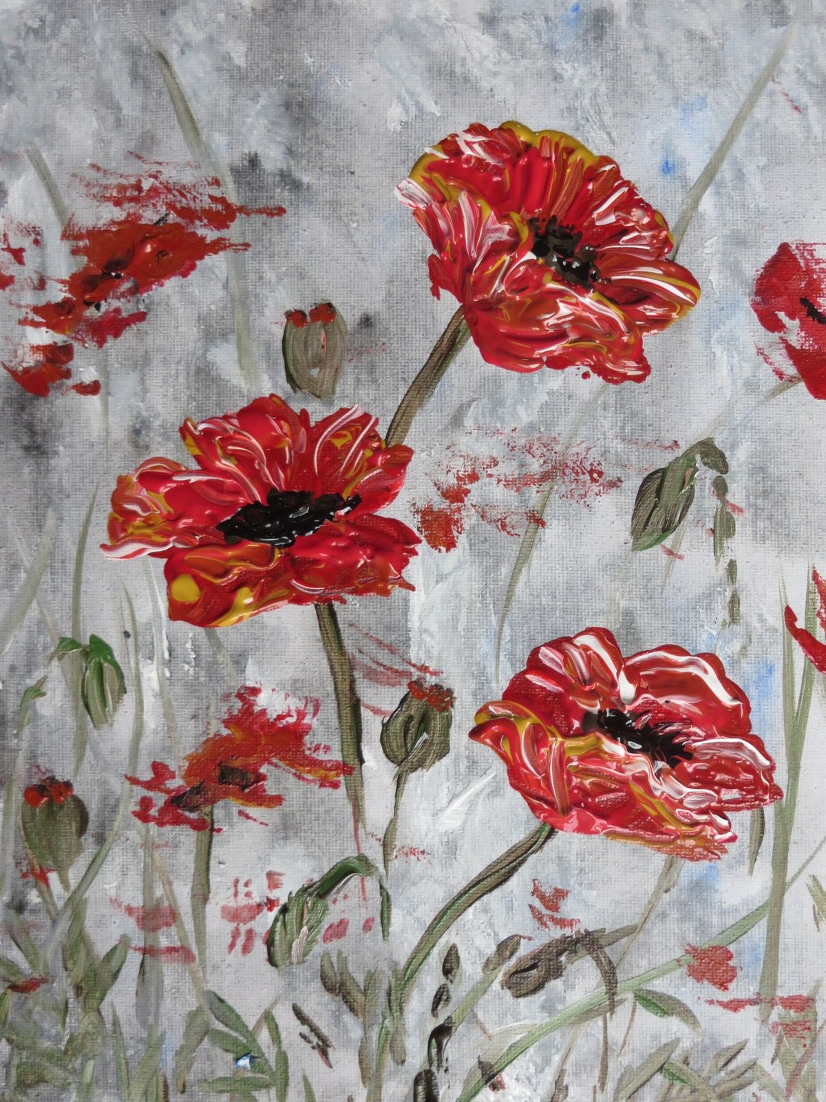 Practically Perfect Poppies ~ Acrylic this time