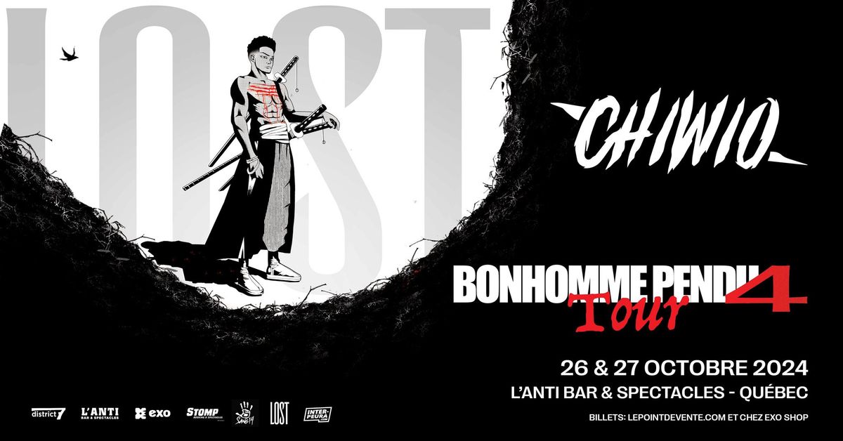 LOST (avec Chiwio)  \/\/ Samedi 26 octobre 2024 & Dimanche 27 octobre 2024 \/\/ L'Anti Bar & Spectacles