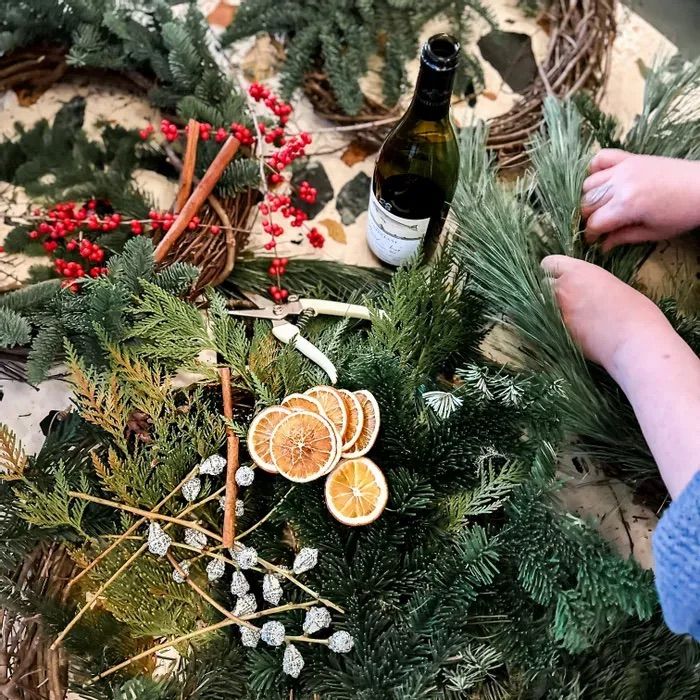 Wine and Design: Winter Wreath at Hail Fellow Well Met