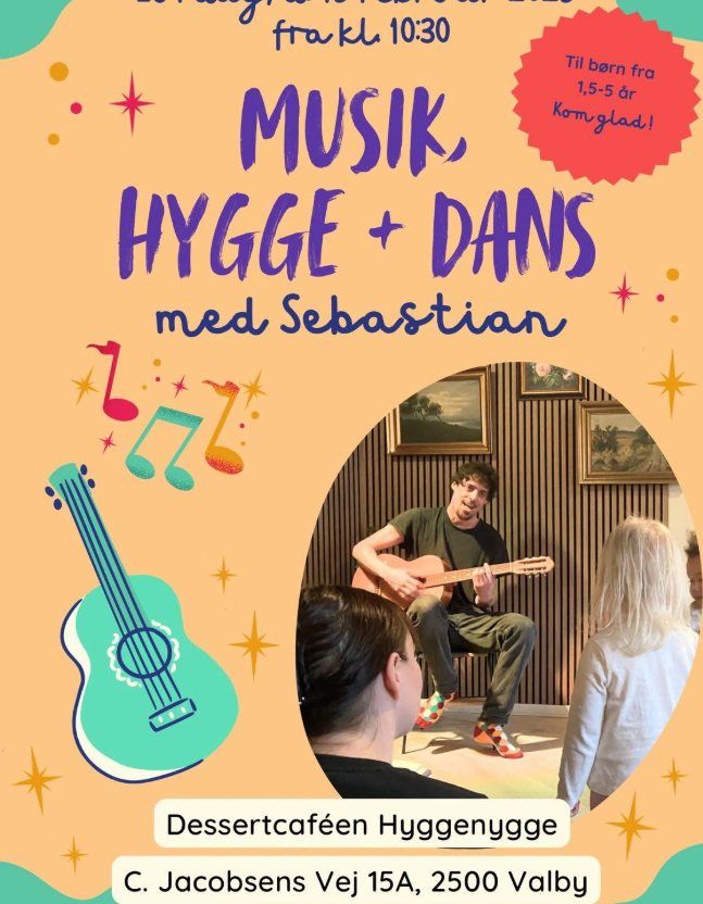 Musik, sang og dans med Sebastian 1\u00bd-5 \u00e5r