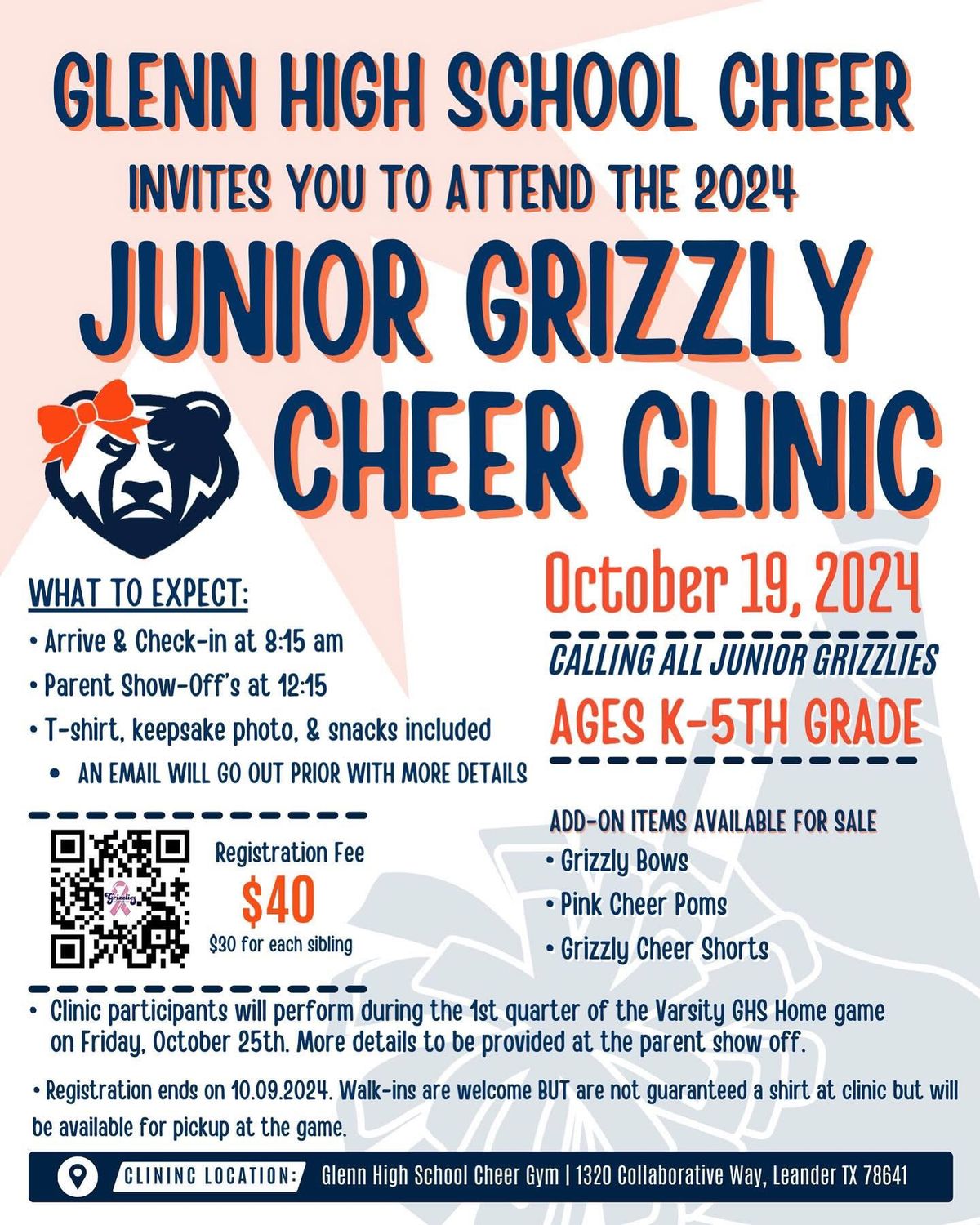 Junior Grizzly Cheer Clinic