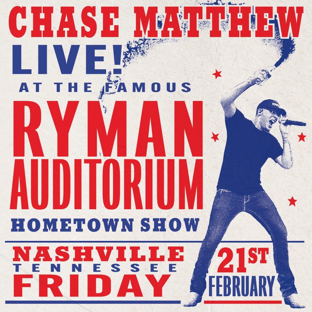 Chase Matthew at Ryman Auditorium