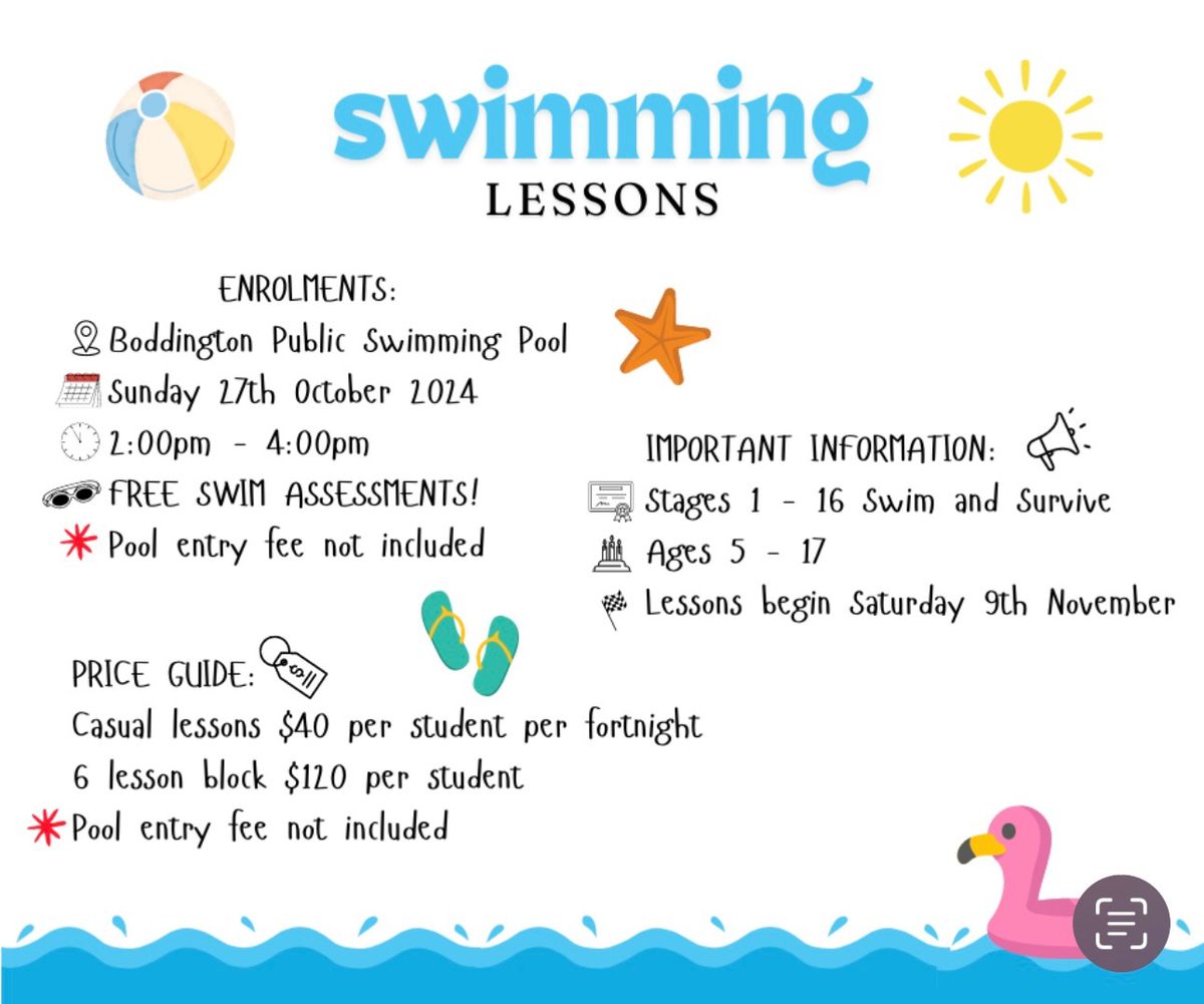 Boddington Swim Lessons Enrolment Day