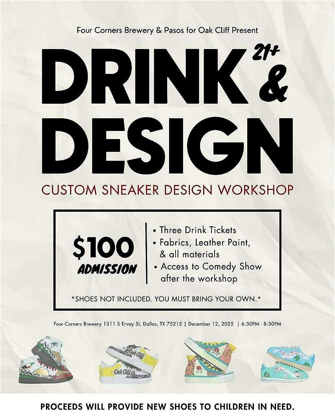 Drink & Design | Custom Sneaker Workshop