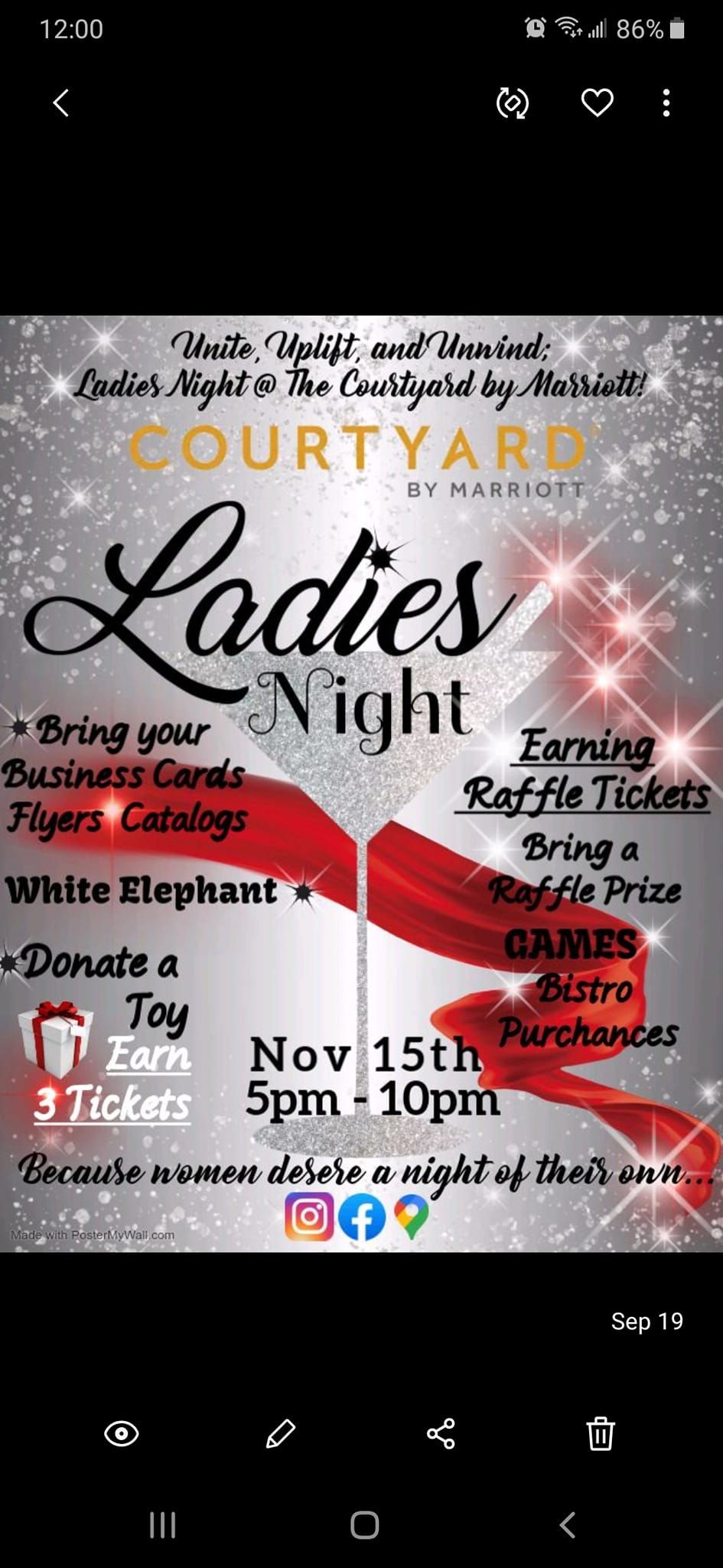 Ladies Night at the Courtyard by Marriott!