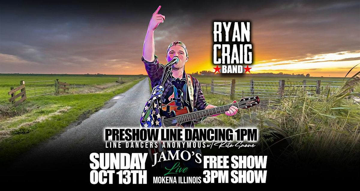 Country Sunday w\/ Ryan Craig Band Pre Show Line Dancing FREE SHOW at Jamo's Live