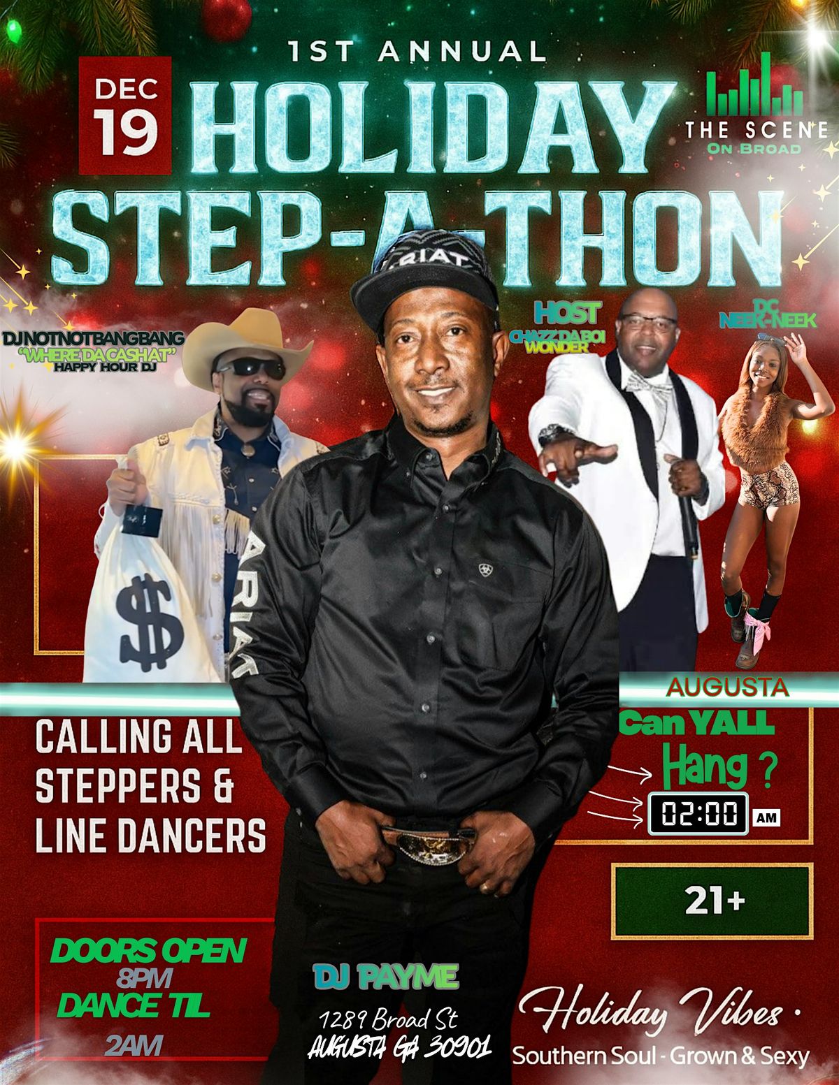 1st Annual HOLIDAY STEP-A-THON  (DJ PAYME) AT THE SCENE CAN YOU HANG?