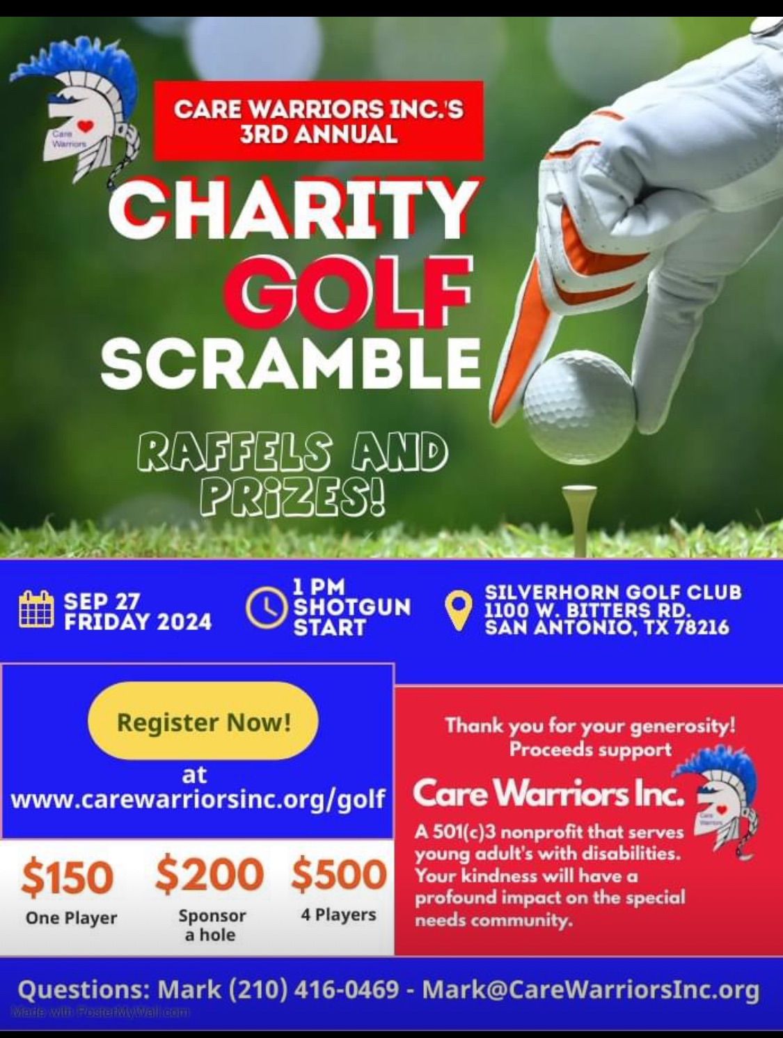 Care Warriors Charity Golf Scramble tournament 