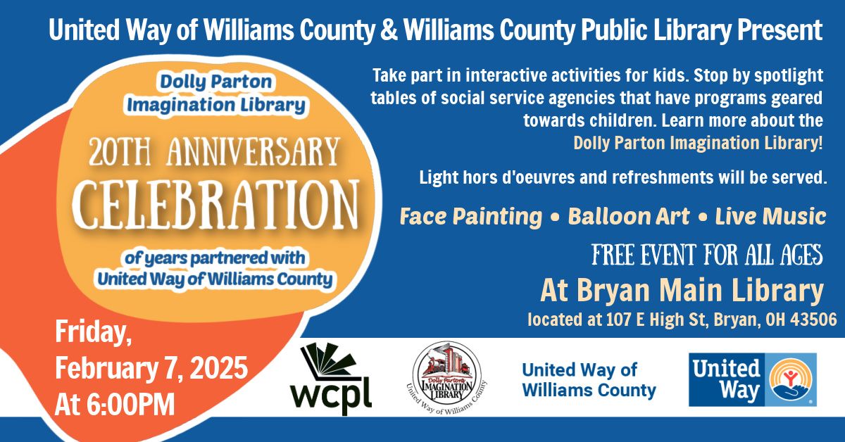 Dolly Parton Imagination Library 20th Anniversary Celebration with United Way of Williams County