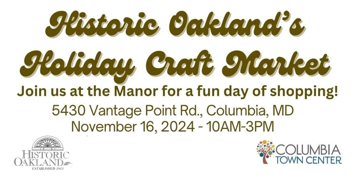 Historic Oakland Holiday Craft Market 2024