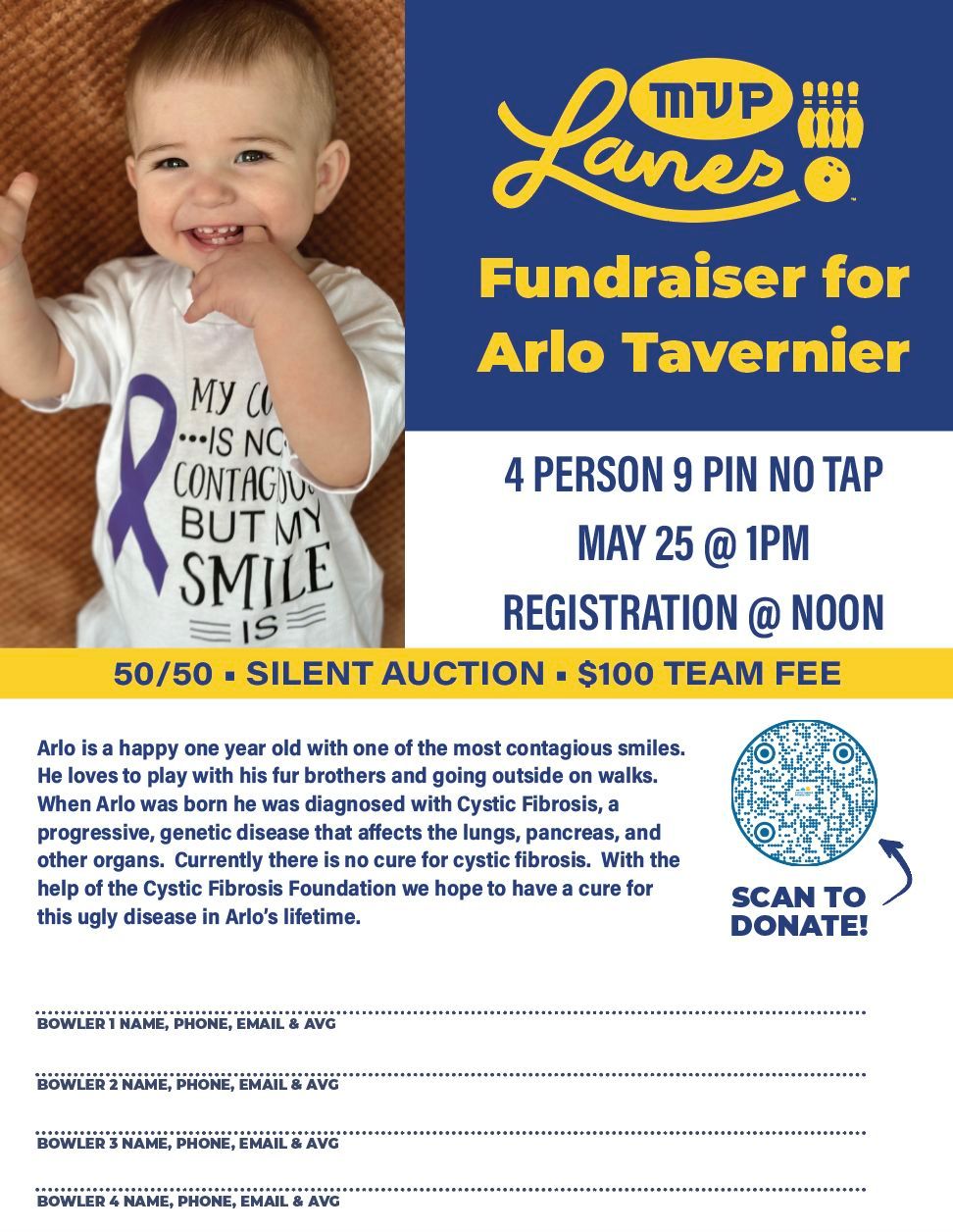 Fundraiser For Arlo Tavernier