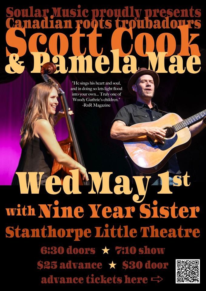 Scott Cook & Pamela Mae live in concert w\/support Nine Year Sister