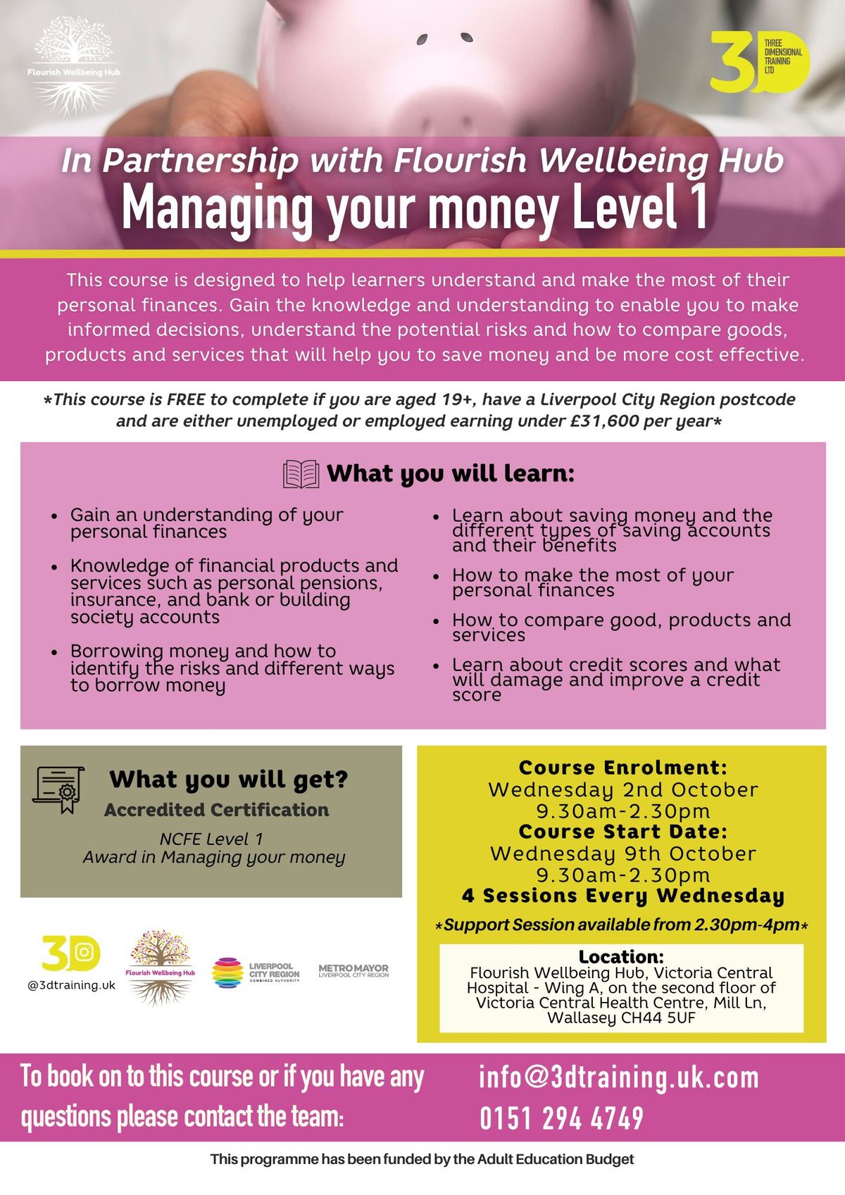 Managing Your Money Level 1 - Course Enrolment