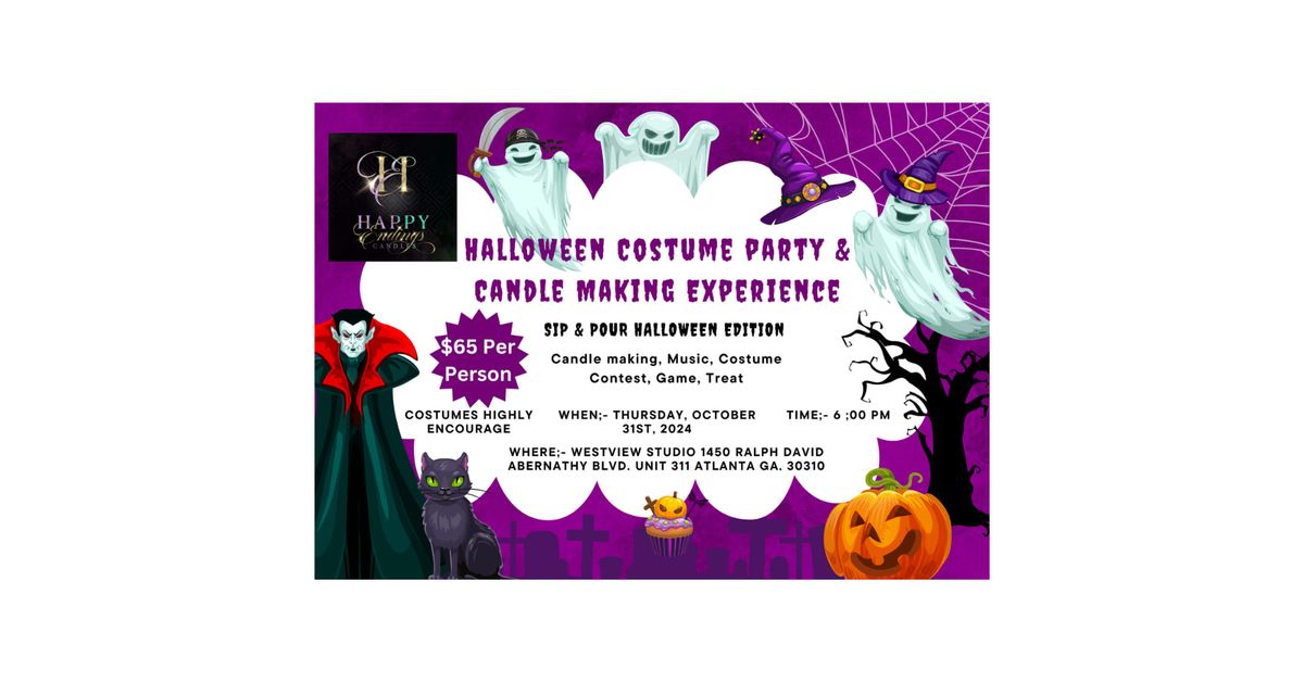 Happy Endings Candles Halloween Costume Party & Candle Making Experience!