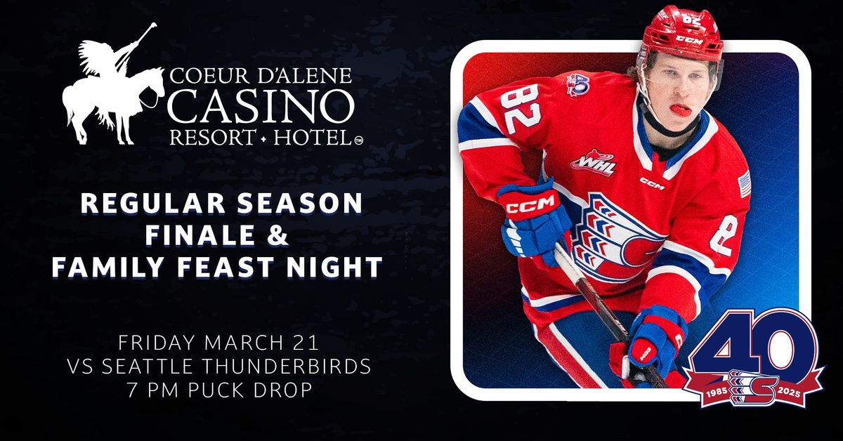 Coeur d\u2019Alene Casino Regular Season Finale and Family Feast Night