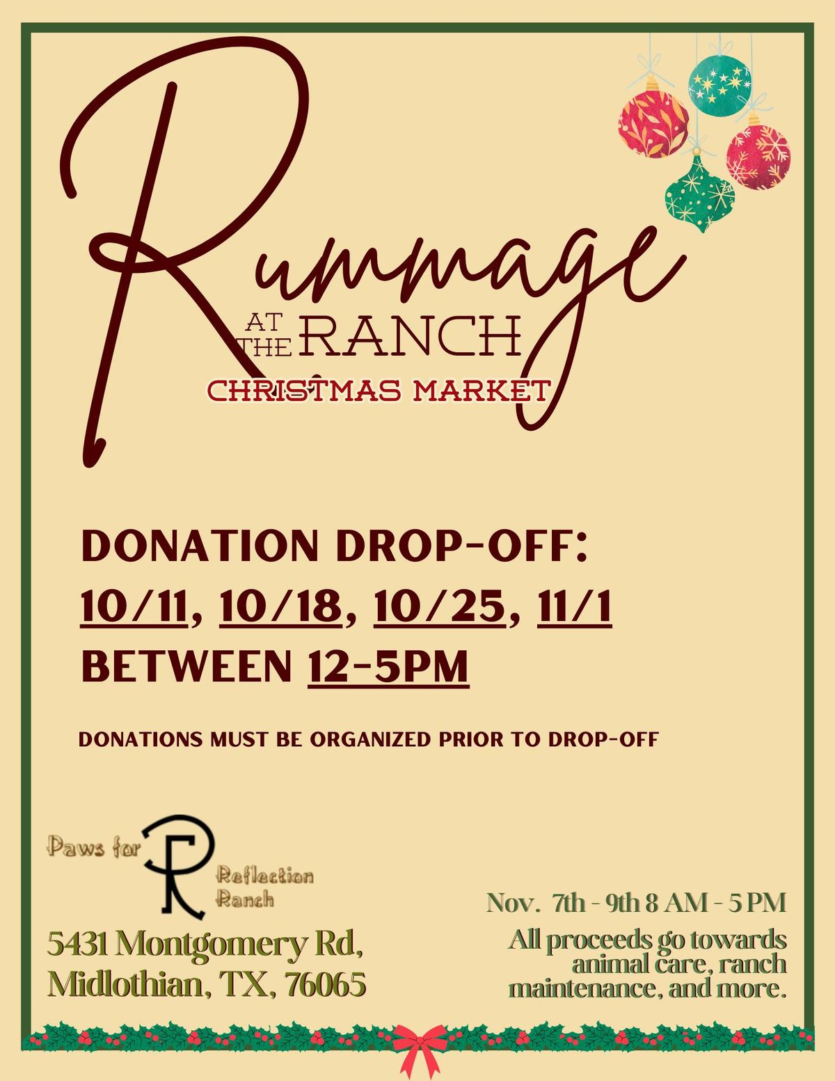 Rummage At The Ranch: Christmas Thrift & Market