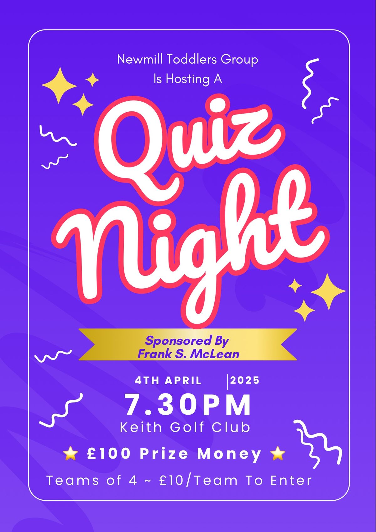 Newmill Toddlers Quiz Night 