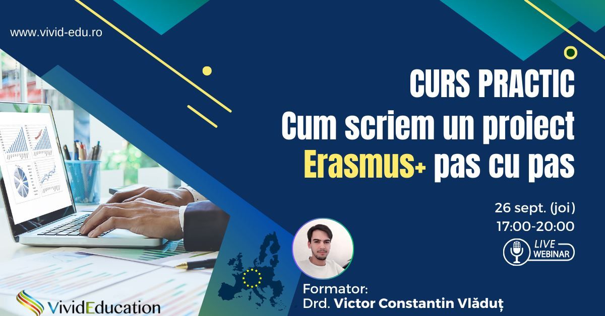 Curs online practic \u201eCum scriem un proiect Erasmus+ pas cu pas\u201d