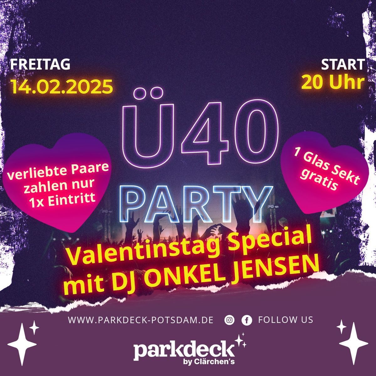 \u00dc40 PARTY - Valentinstag Special mit DJ Onkel Jensen