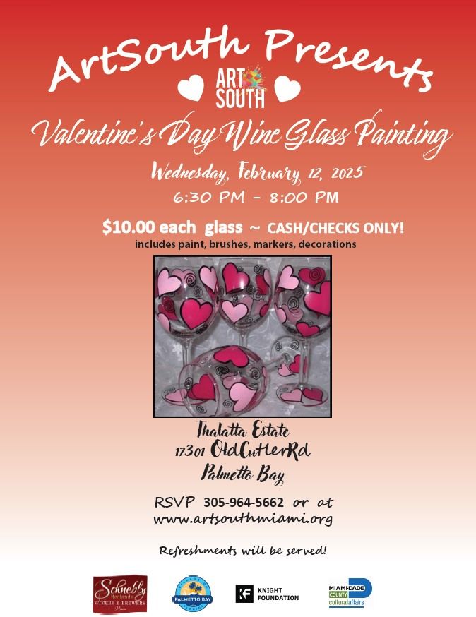 Art South Valentine's Day Wine Glass Painting