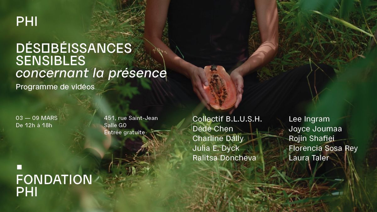 D\u00e9sob\u00e9issances sensibles: concernant la pr\u00e9sence | Programme de vid\u00e9os