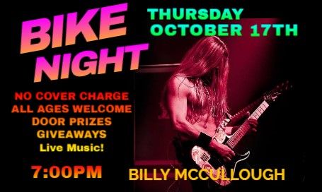 Wild Child Motorcycle Shop presents BIKE NIGHT! Billy McCullough @ 7pm