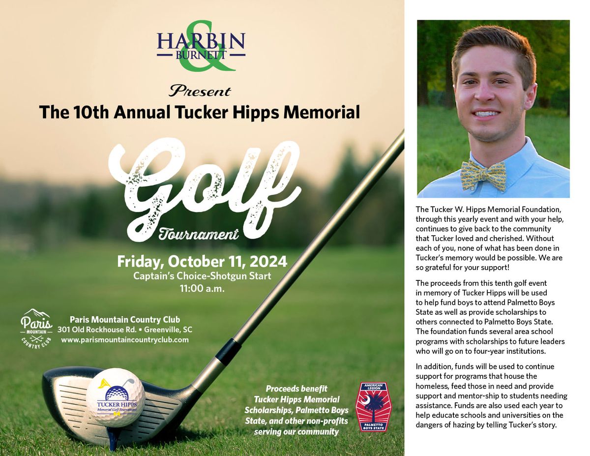 Harbin & Burnett present the 10th Annual Tucker W. Hipps Memorial Golf Tournament 