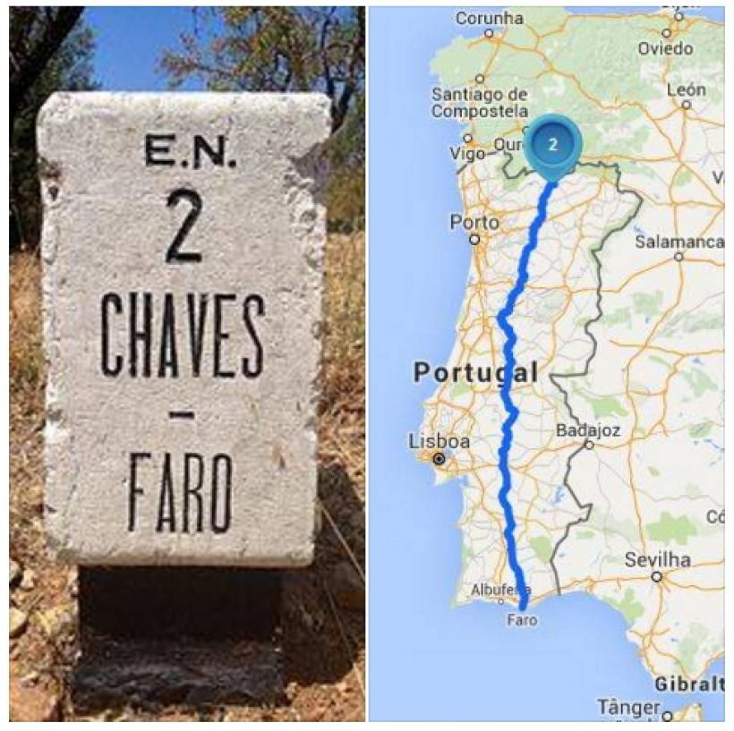 Viagem Estrada Nacional 2 - Chaves a Faro em 5 dias