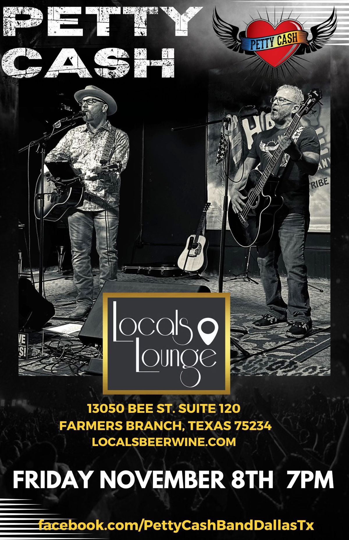 Petty Cash @ Locals Lounge - Farmers Branch, Tx. Friday November 8th 7pm