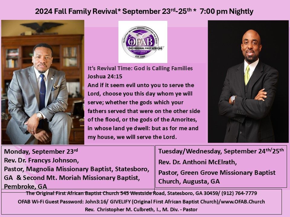 OFAB Fall Family Revival