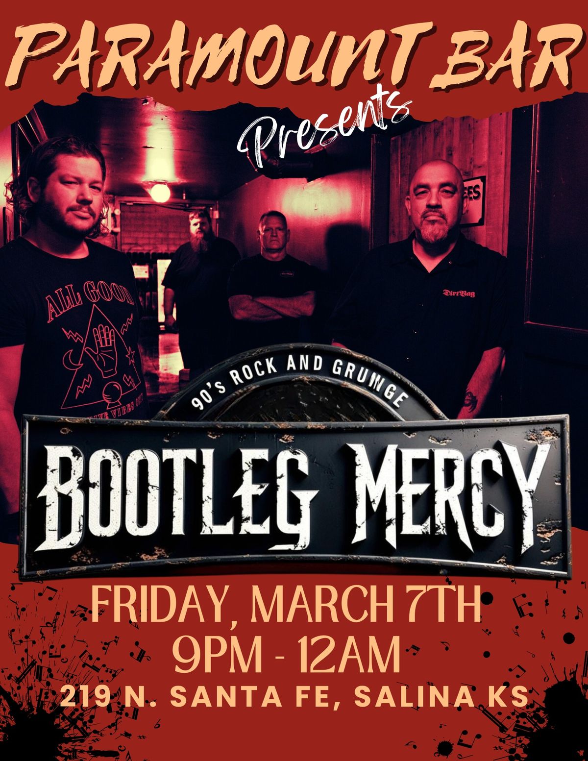 Bootleg Mercy @ Paramount Bar!! 90's Rock and Grunge