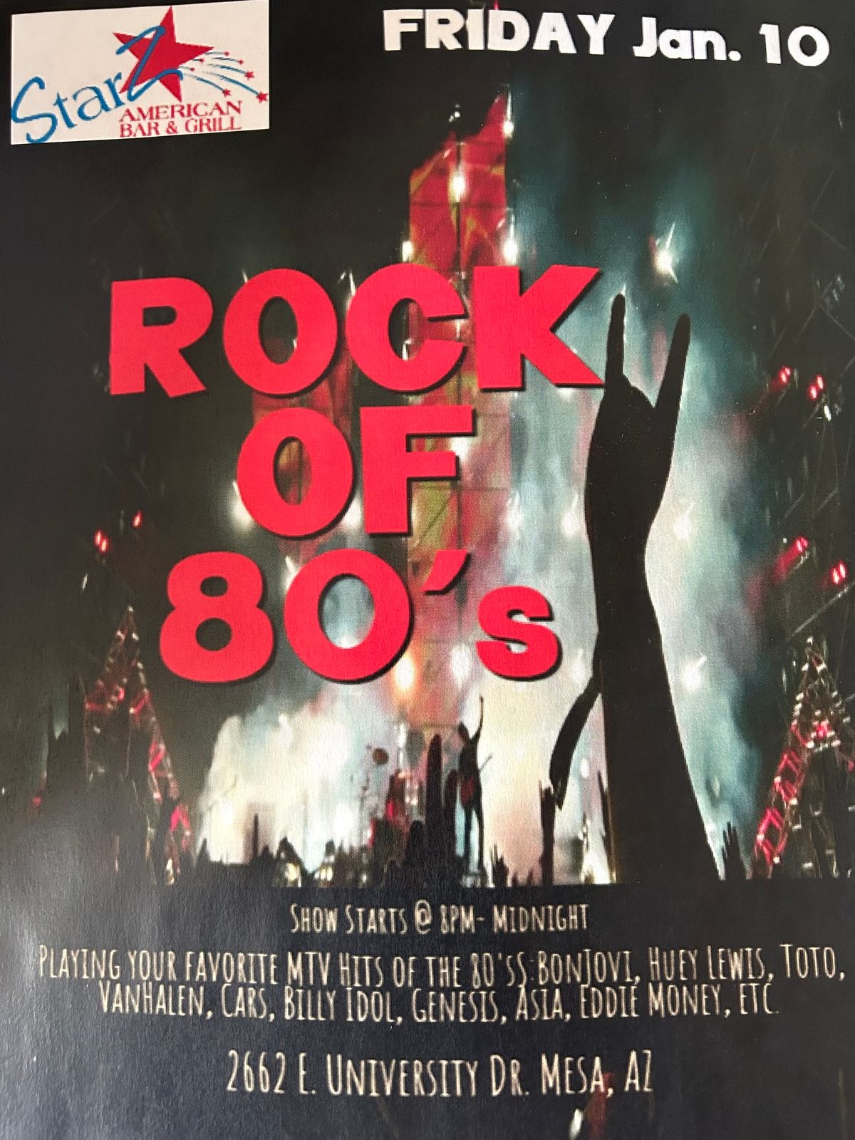 ROCK OF 80\u2019s @ StarZ