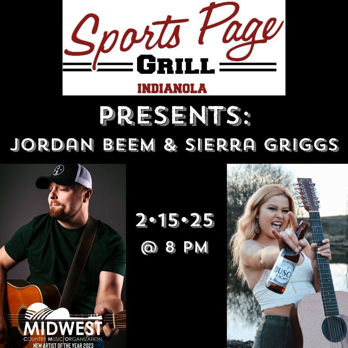 Jordan Beem & Sierra Griggs live at Sports Page!