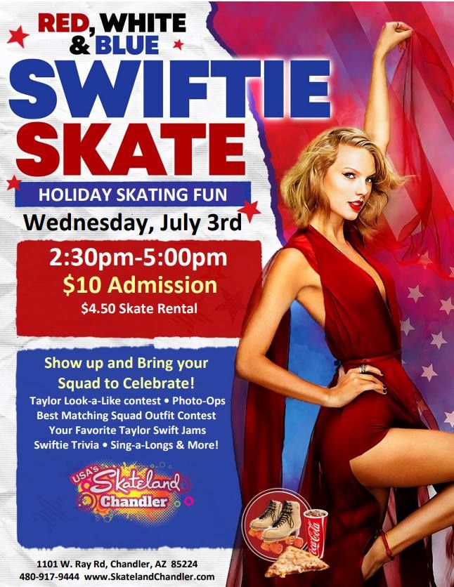 Swiftie Skate - Red, White & Blue!