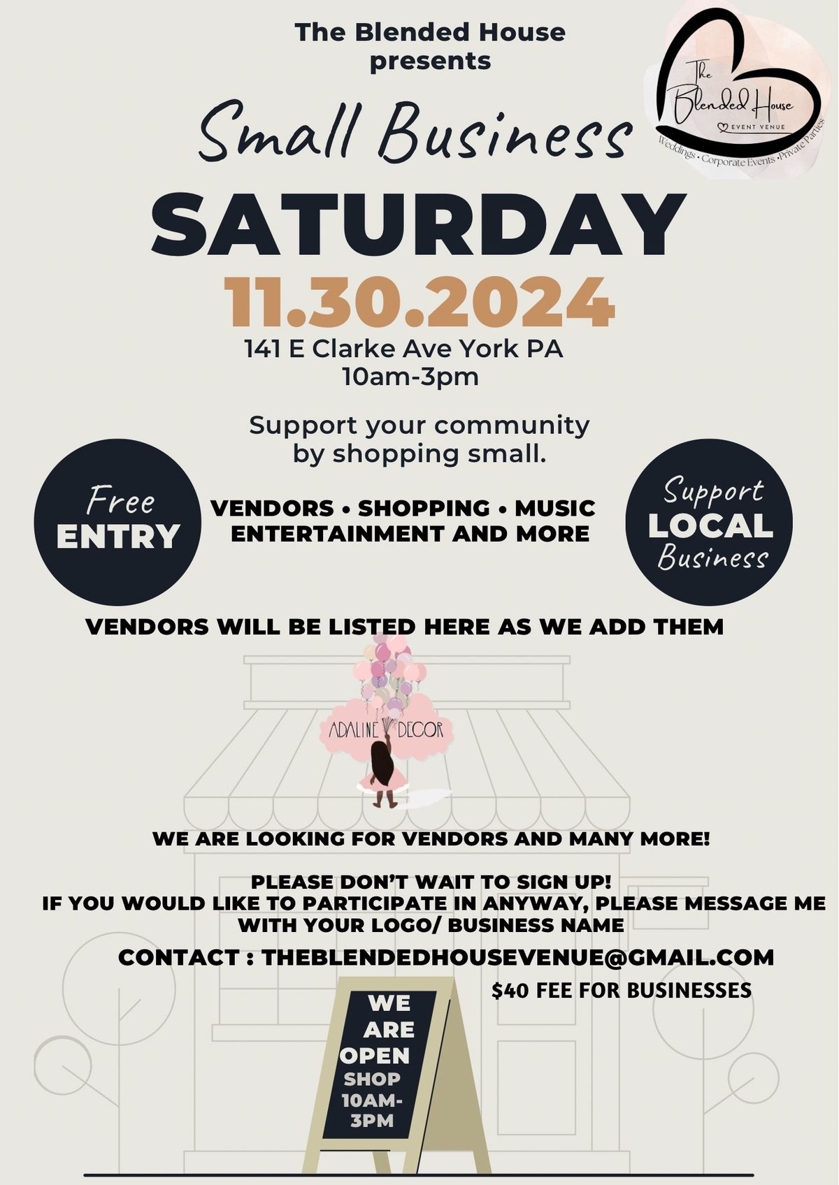 Small Business Saturday Pop up 