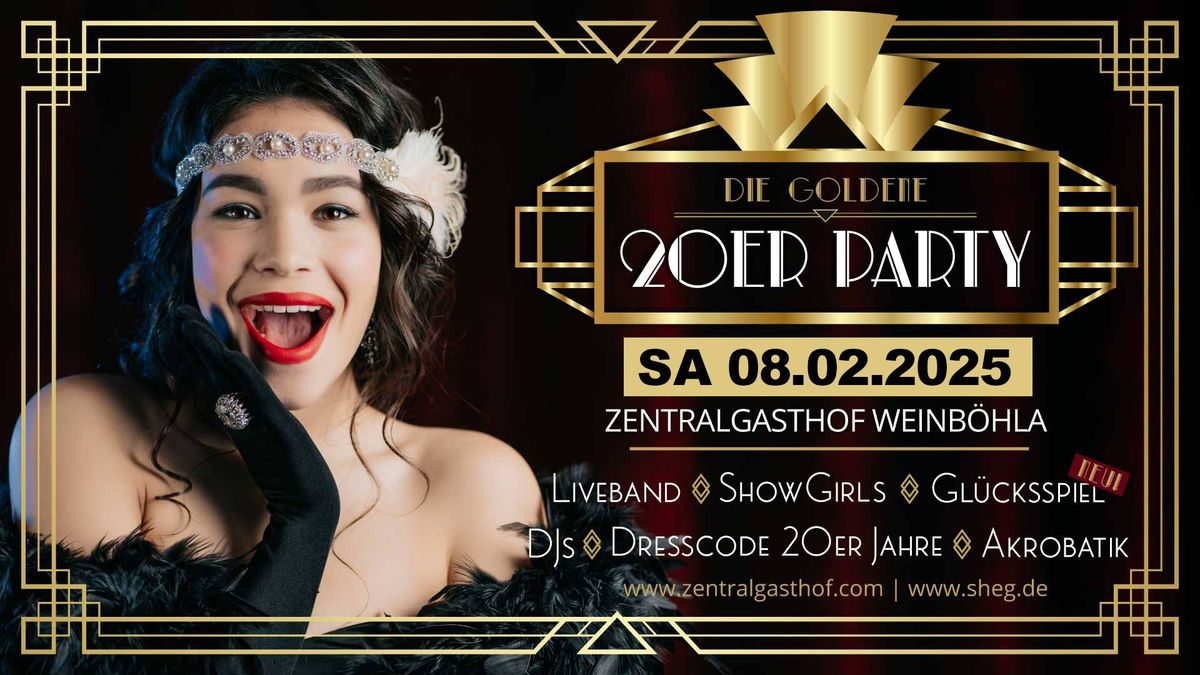 DIE GOLDENE 20ER PARTY | Zentraler Weinb\u00f6hla \u2219 08.02.2025