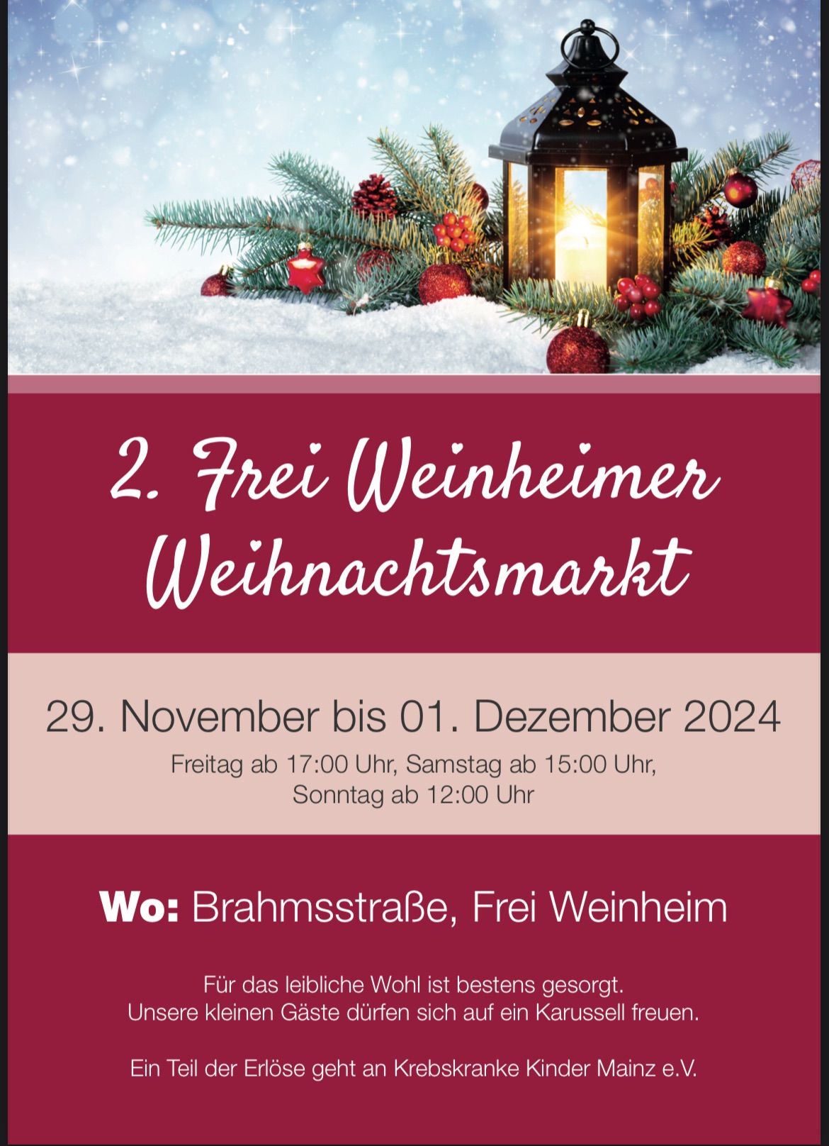 2. Frei-Weinheimer Weihnachtsmarkt in der Brahmsstra\u00dfe 