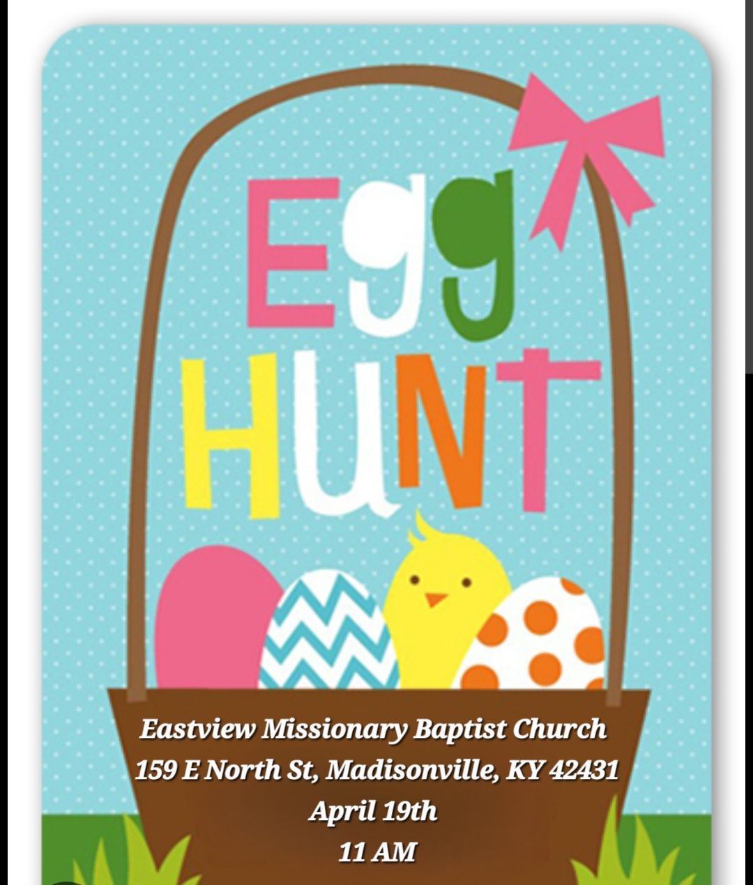 Eastview Missionary Baptist Church's Annual Community Easter Egg Hunt