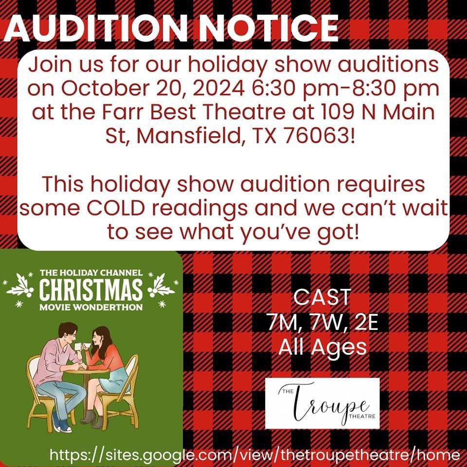 AUDITIONS- The Holiday Channel Christmas Movie Wonderthon 