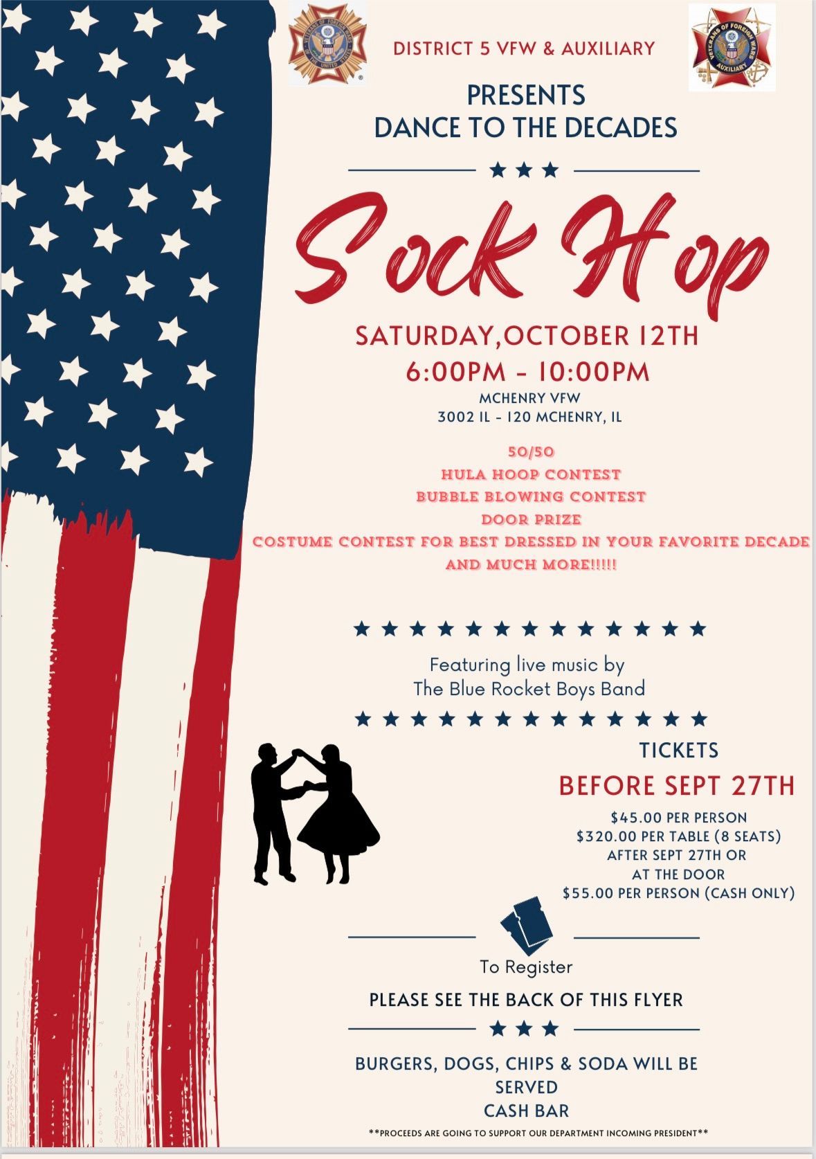 Illinois District 5 VFW & Auxiliary Sock Hop Funraiser