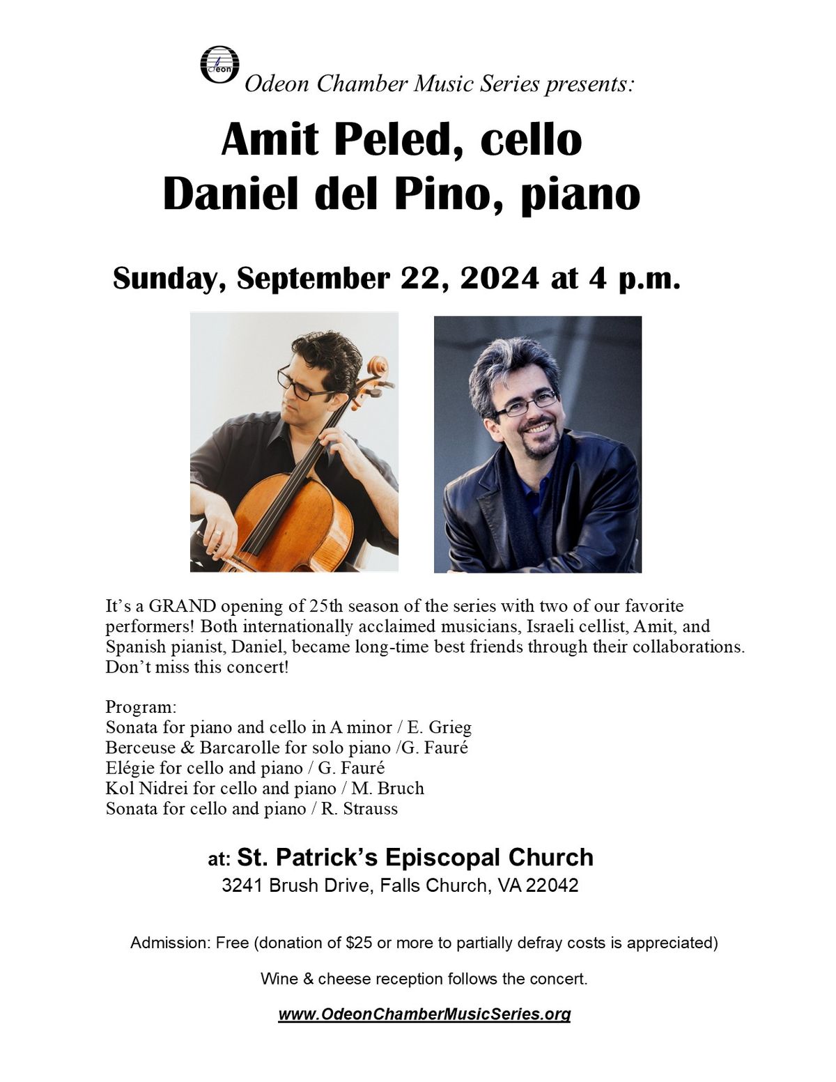 Amit Peled, cello & Daniel del Pino, piano 