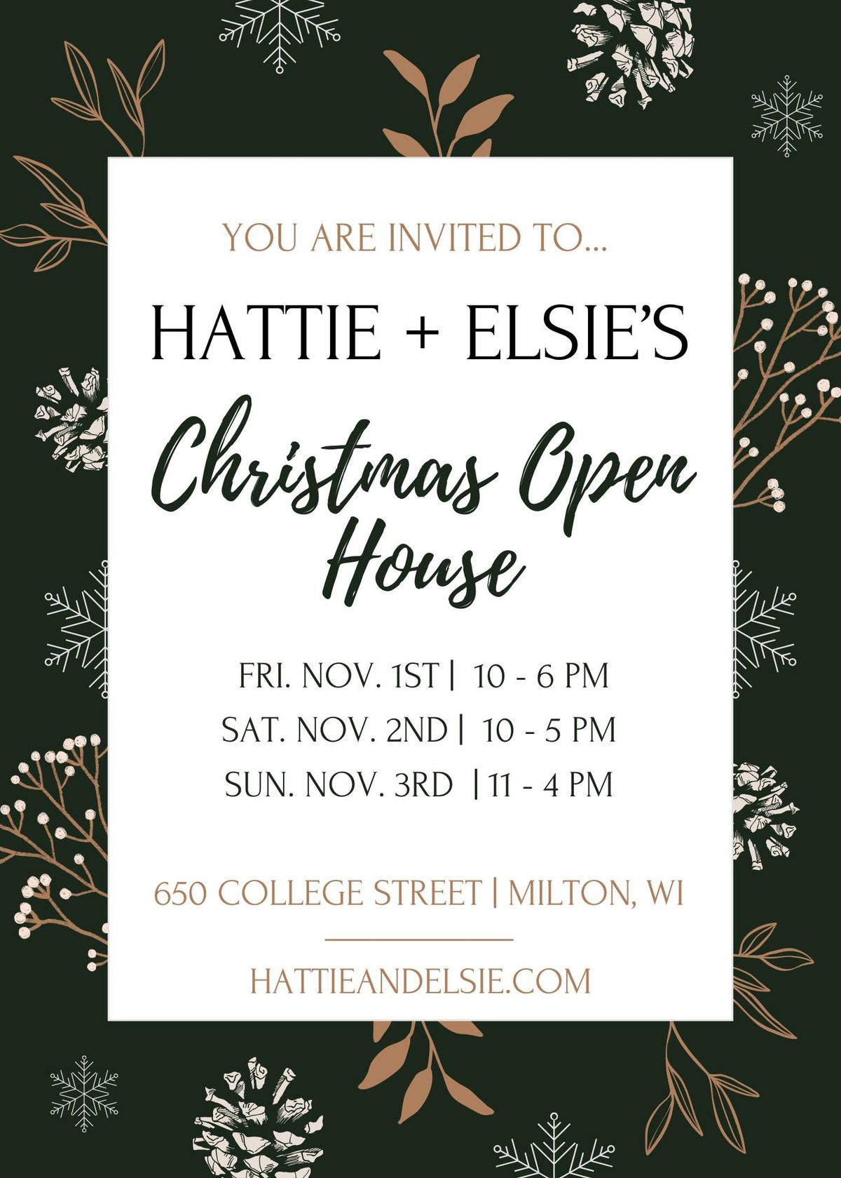 Hattie + Elsie's Christmas Open House