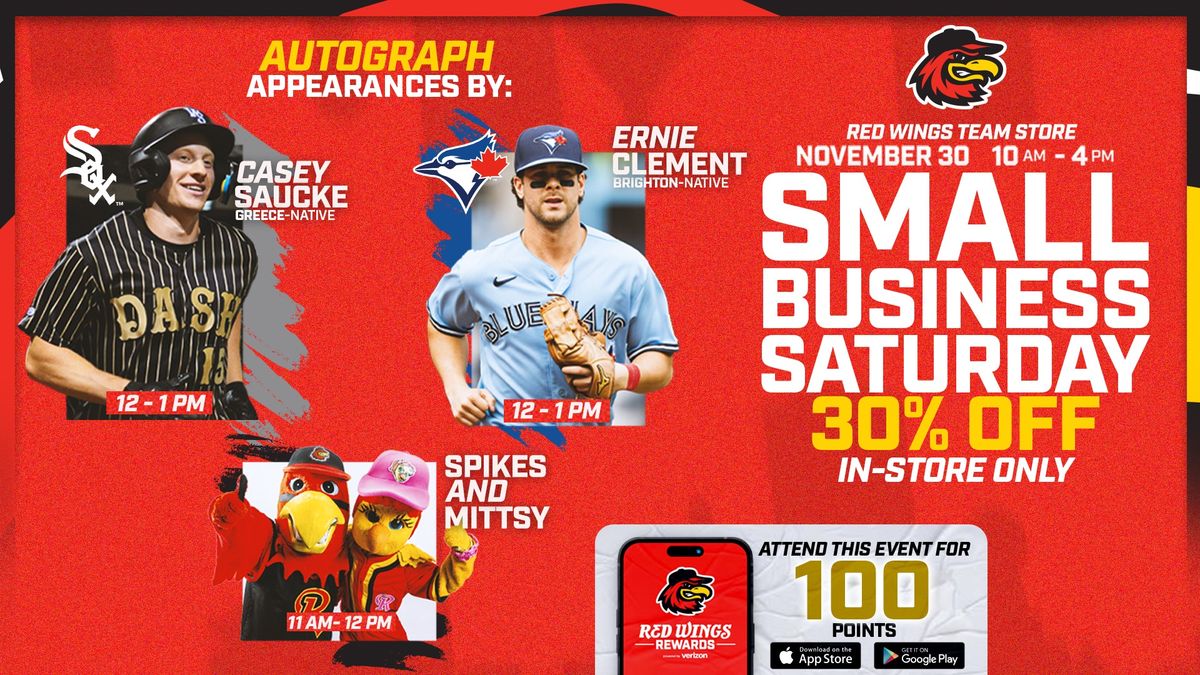 Small Business Saturday - 30% off, Autographs, Spikes & Mittsy